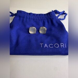 TACORI STERLING SILVER AND YELLOW GOLD CHALCEDONY EARRINGS